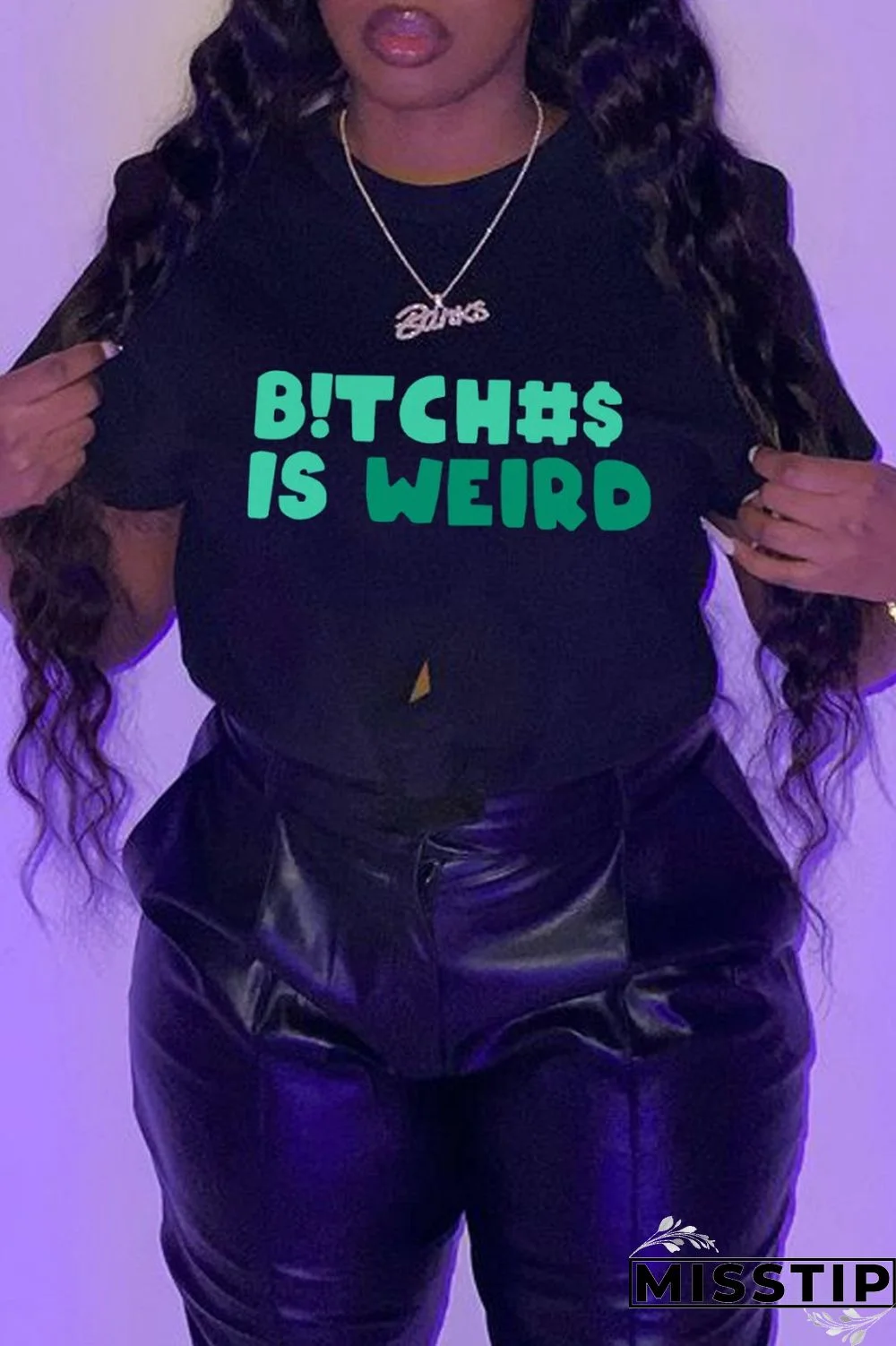 Black Casual Letter Print Basic O Neck T-Shirts