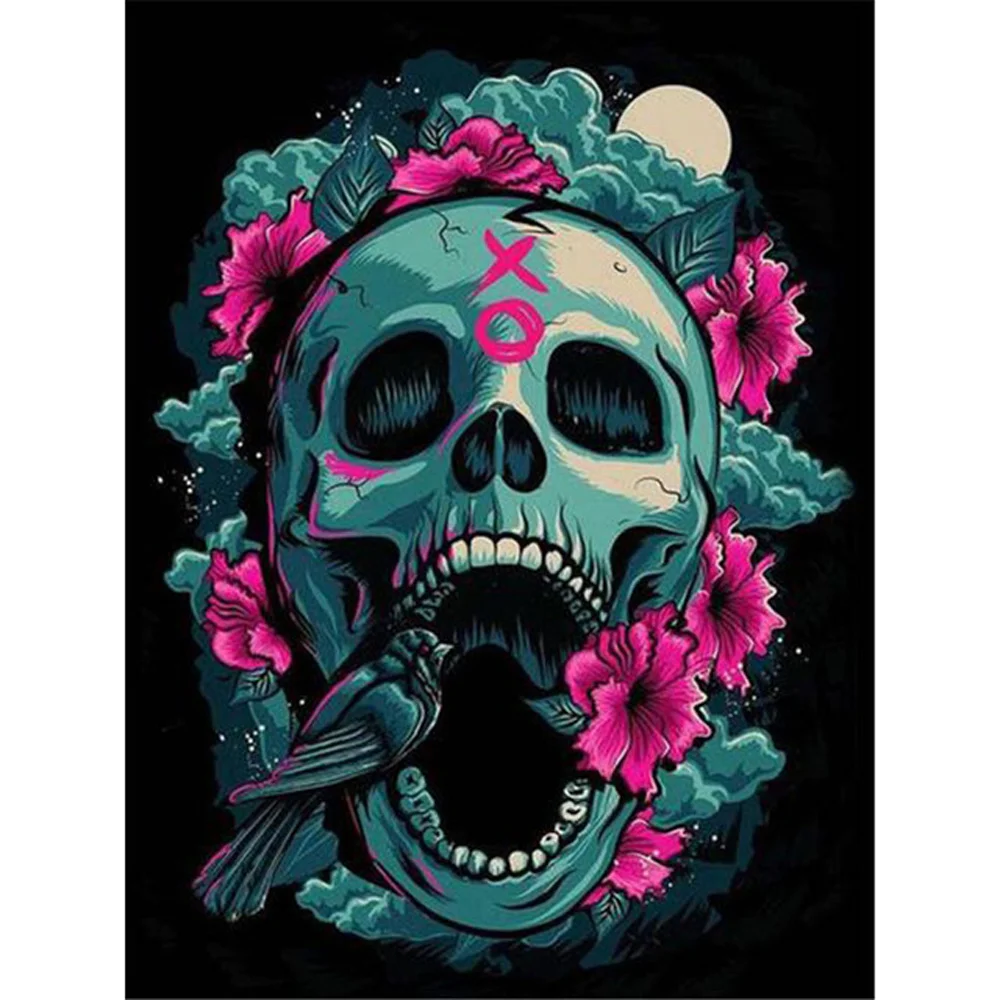 Diamond Painting - Full Round/Square Drill - Skull Head(30*40 - 50*60cm)