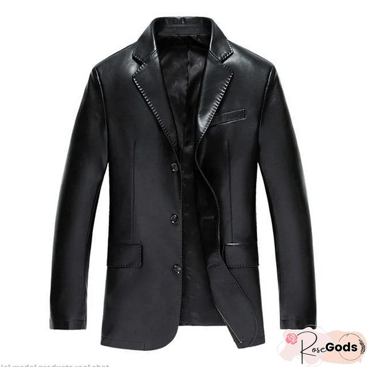 Leather Jacket Men Pu Jacket Male Business Casual Coats Autumn Casual Inverno Jacket Overcoat