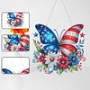 DIY Flag Butterfly Double Sided Acrylic Diamond Painting Hanging Pendant