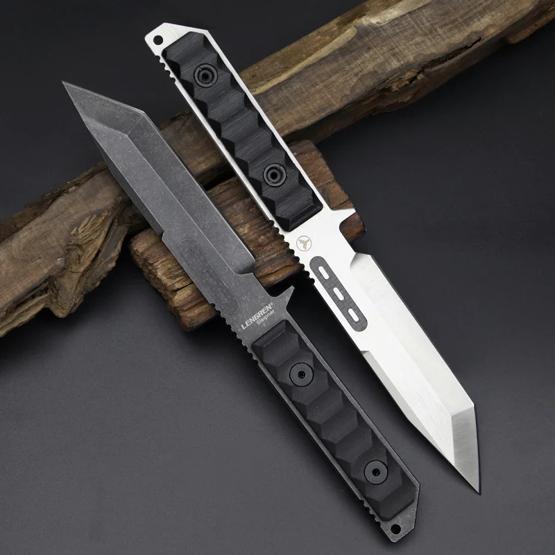 Outdoor tools steel heavy duty tactical small straight knife camping defense knife