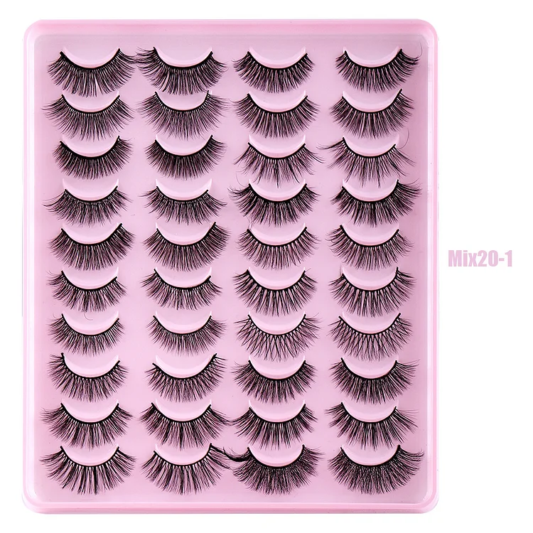 20 Pairs Of Mixed Natural Thick False Eyelashes