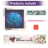 Diamond Painting -5D Full Round Drill Neon Blue Rose(40x40cm-Box Packagin)