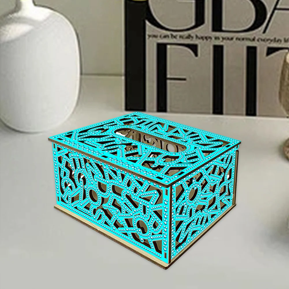 Diamond Painting Paper Towel Holder Napkin Dispenser for Beginners (Light Blue)