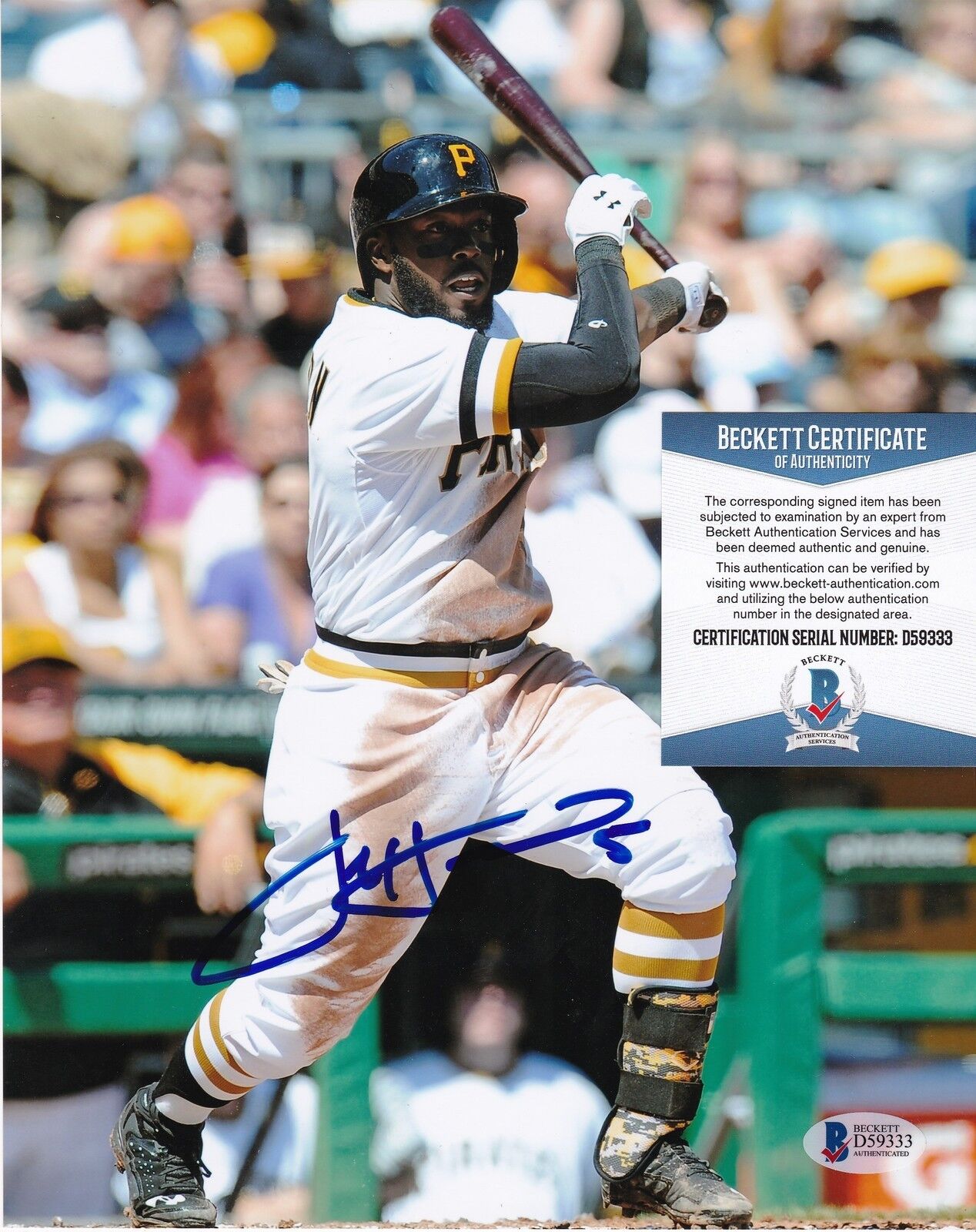 JOSH HARRISON PITTSBURGH PIRATES BECKETT AUTHENTICATED ACTION SIGNED 8x10