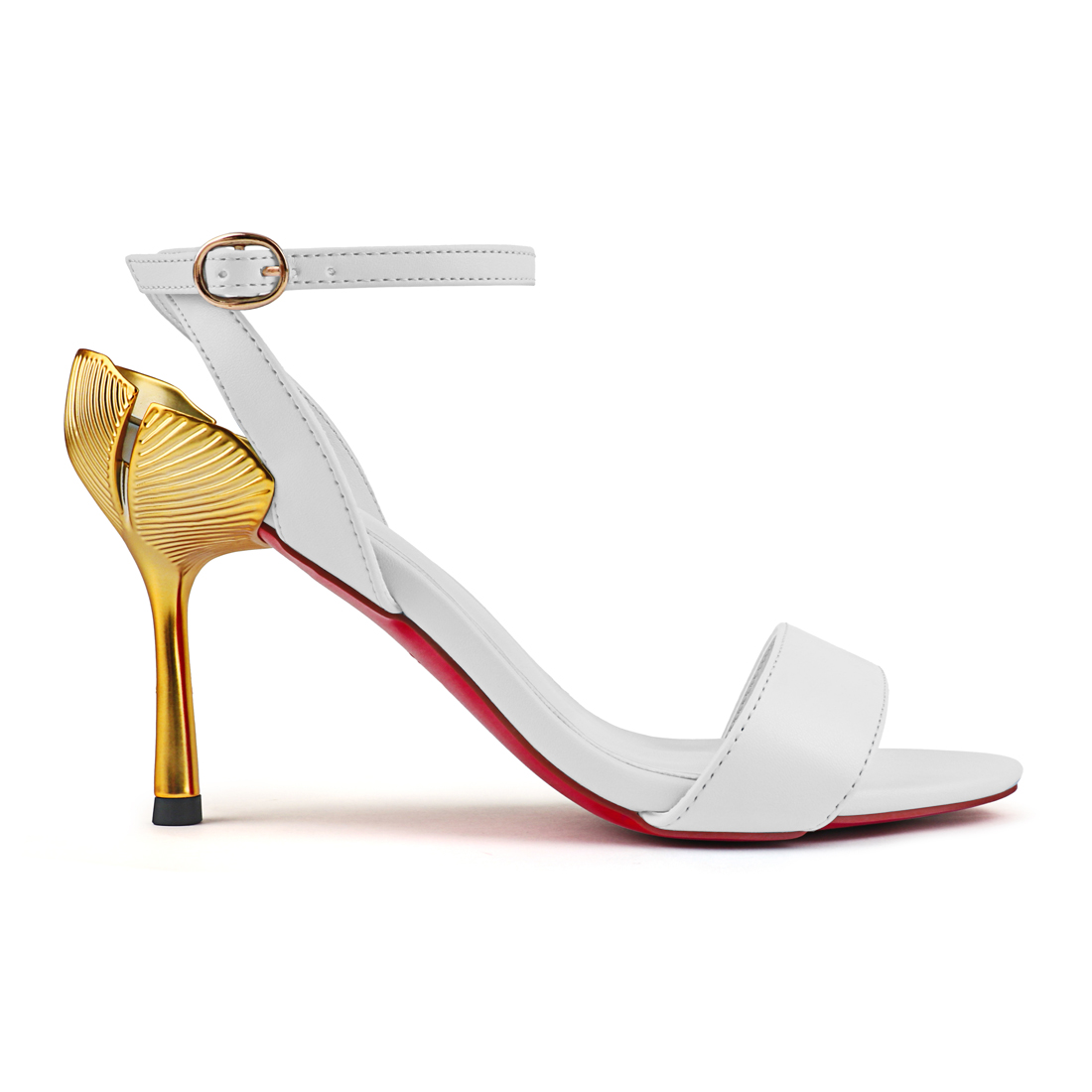 100mm Women's Red Bottom Straps Sandals Design Heels Open Toe Stiletto Shoes -MERUMOTE