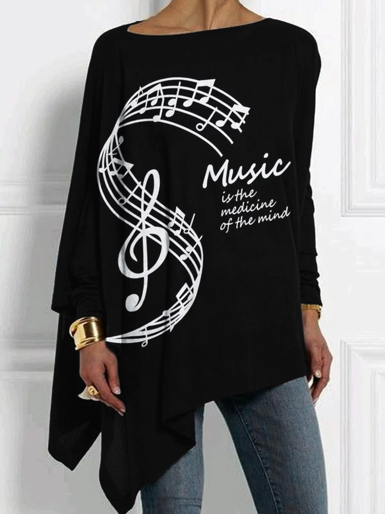 Comstylish Music Is The Medicine Of The Mind Bat Sleeve T Shirt