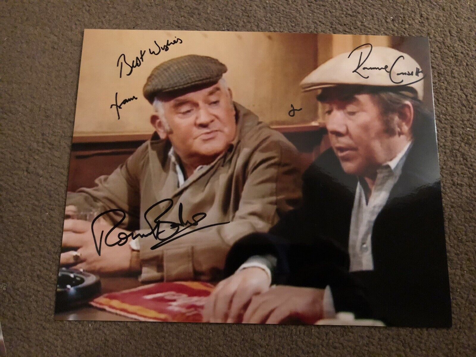 THE TWO RONNIES (COMEDIANS) PRESIGNED Photo Poster painting- 10x8”