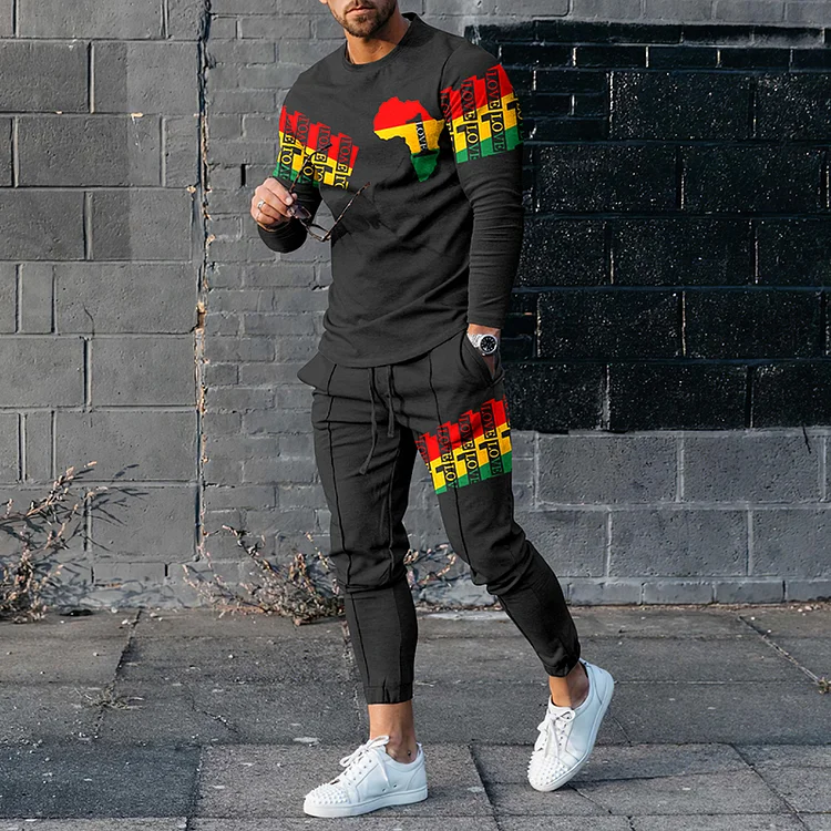 Broswear Reggae One Love Art T-Shirt And Pants Co-Ord