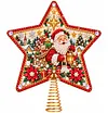 DIY Diamond Painting Christmas Tree Topper Star, Acrylic Holiday Tree Top Decoration with Spring Base, Removable Tabletop Christmas Decor