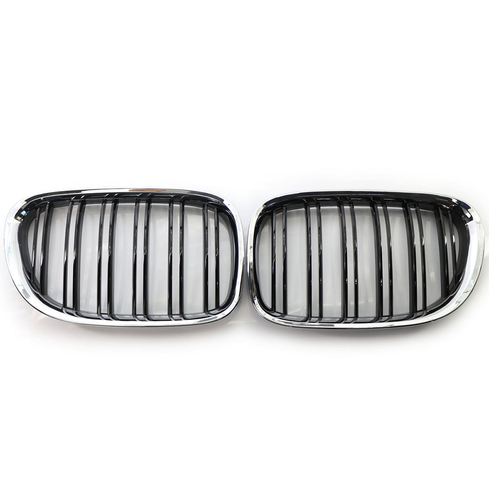 

Double Slat Kidney Grill for BMW F01 F02 F03 F04 09-12 Chrome + Gloss Black, 501 Original