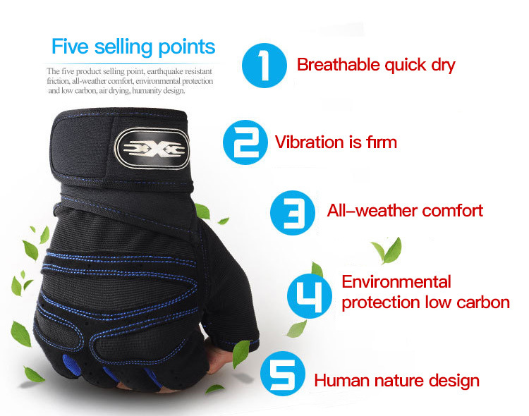 Likron Watches Unisex Weight Lifting Gym Gloves with Adjustable Wrist Support Wrap Non-Slip Palm for Workout