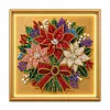 DIY Christmas Pearl Painting Lighted Wall Art ,Diamond Painting LED Picture with Inner Frame, Handmade Beaded Christmas Decor with Warm Glow Lights, Holiday Home Decoration Gift for Living Room Bedroom