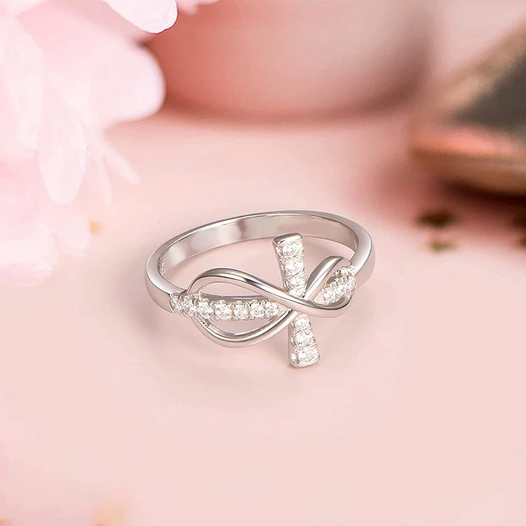 For Daughter - Pray Through It Infinity Cross Ring