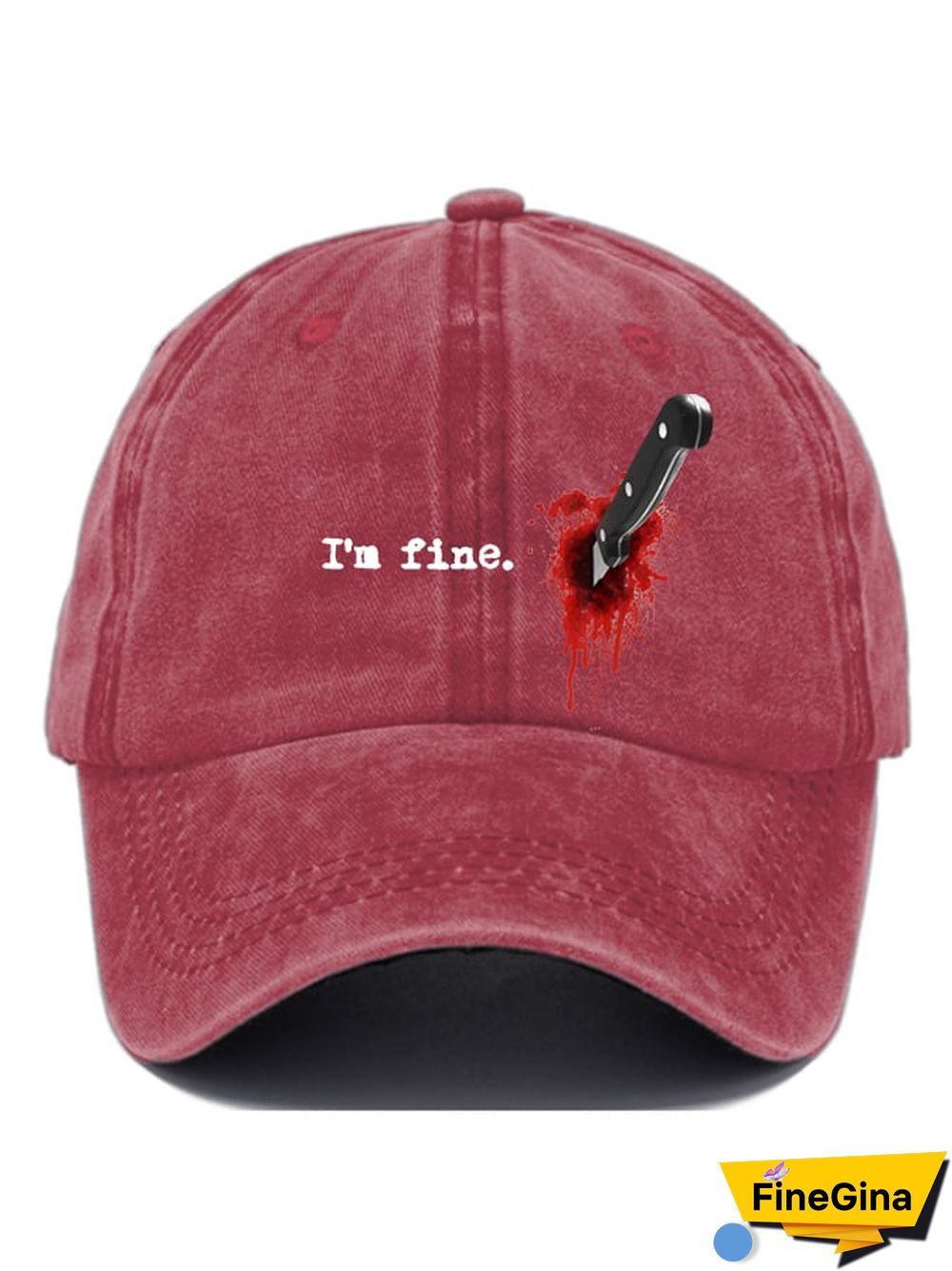 Casual I'm Fine Print Baseball Cap