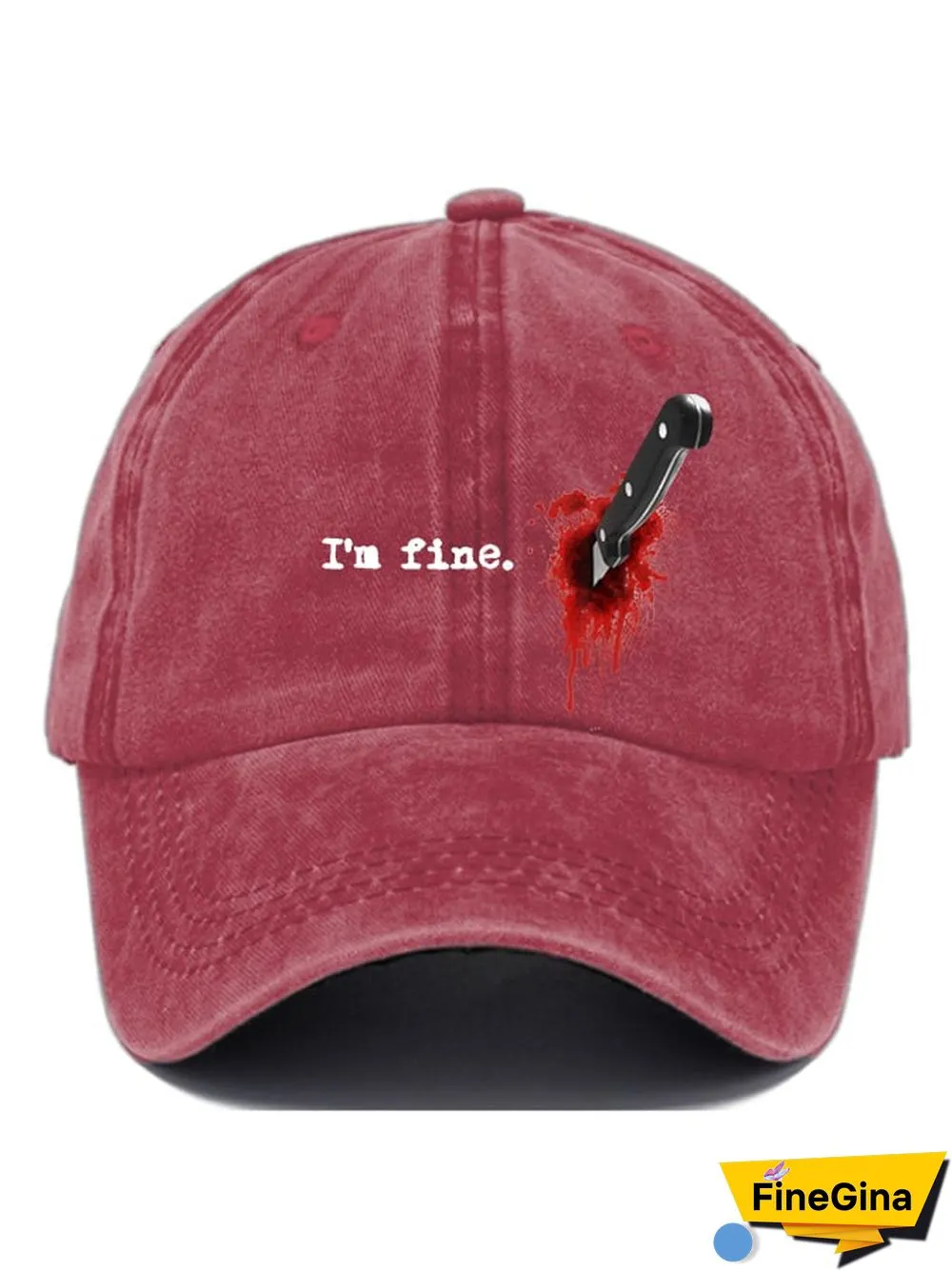 Casual I'm Fine Print Baseball Cap