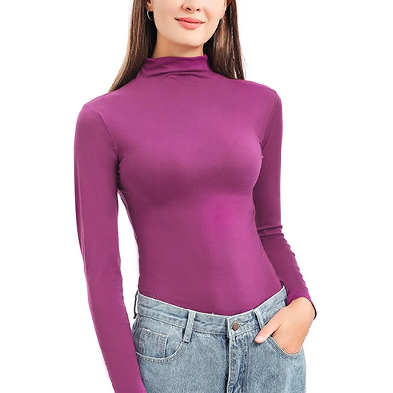 Plus Size Turtleneck Sweater Women Winter Autumn Long Sleeve Elasticity Bottoming Tops Solid Color Slim Fit Warm Knit Pullovers