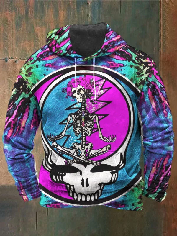 Unisex Skull Print Heavyweight Hoodies