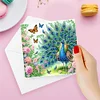 (US Local)6Pcs Peacock Painting Greeting Card Rhinestone Painting Card Kit for Party Favor