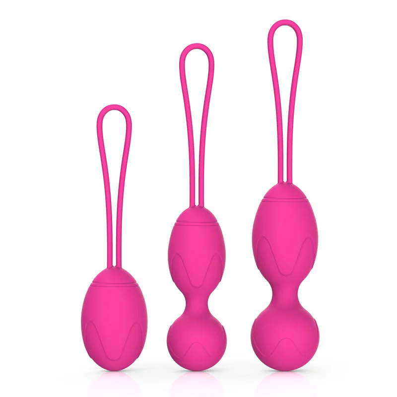 Vaginal Dumbbell Different Weight Silicone Kegel Balls - Rose Toy