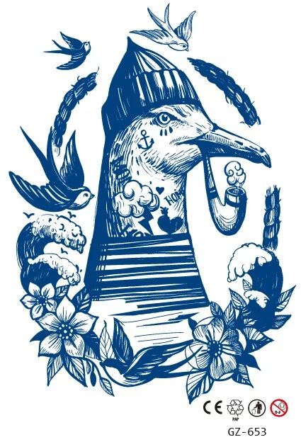 Temporary Waterproof Tattoo Stickers Ancient Chinese God of War Totem Thinker Juice Ink Men Women Girl Chest Arm Body Fake Tatoo