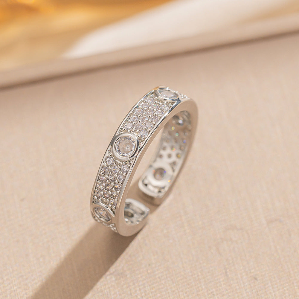 Round Diamond Full Inlaid Zircon Bracelet Women’S Round Bracelet Hot Sale