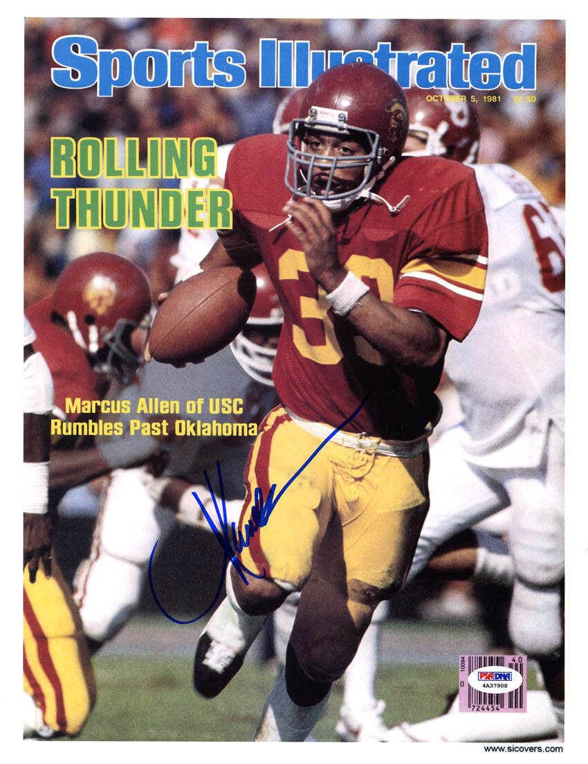 Marcus Allen SIGNED Sports Illustrated Print USC Trojans ITP PSA/DNA AUTOGRAPHED