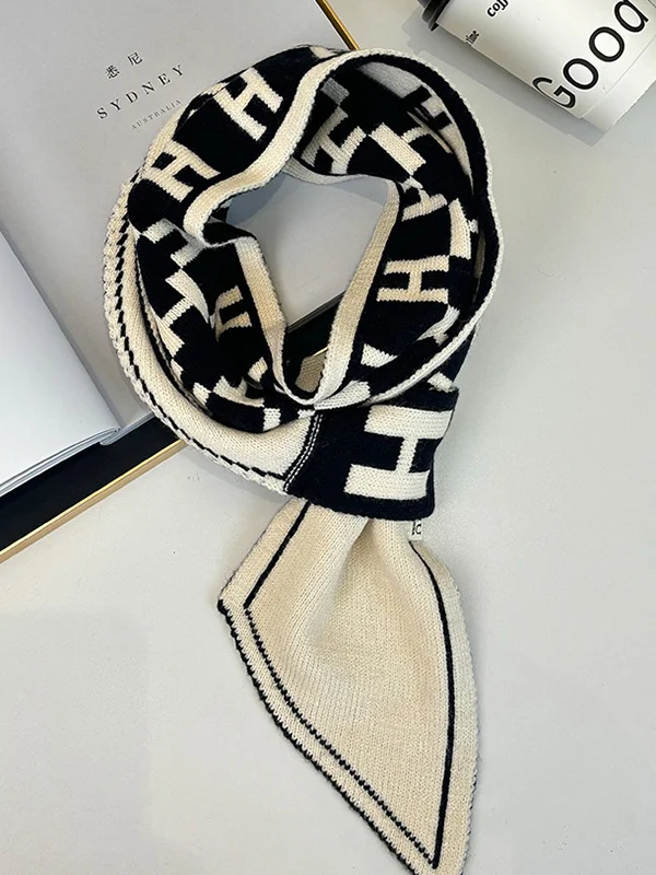 Velvet Keep Warm Contrast Color Scarf
