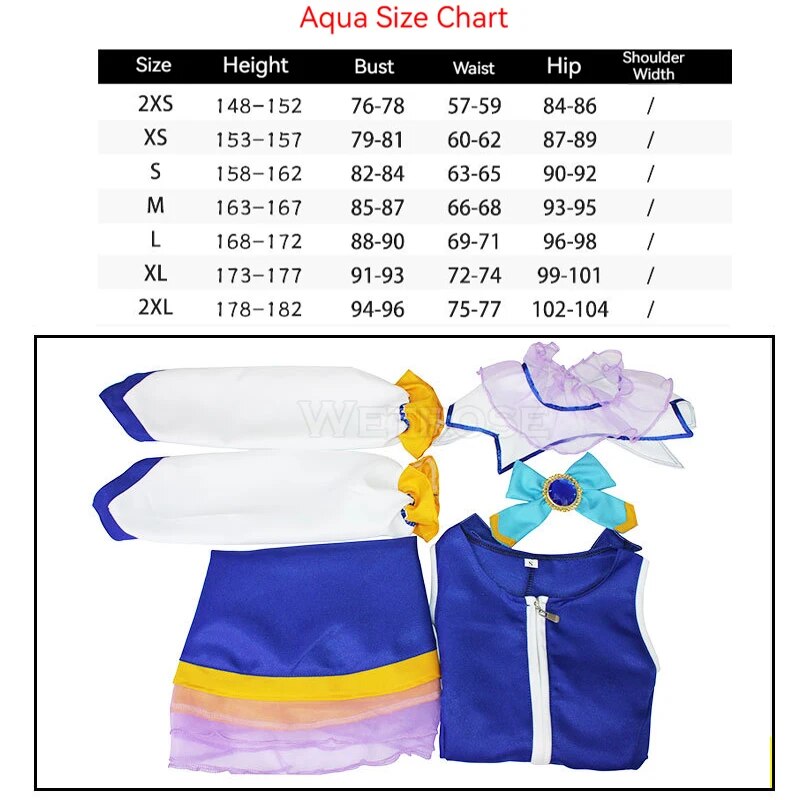 [Wetrose] In Stock Aqua Megumin Cosplay Costume Satou Anime Cos Kazuma Full Set Wig Halloween Xmas Cos