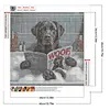 Labrador dans une baignoire kit de peinture diamant &agrave; perceuse ronde 5d DIY pour adultes/d&eacute;butants id&eacute;es cadeaux d&eacute;co maison peintures &agrave; points diamants arts plastiques 40x40cm