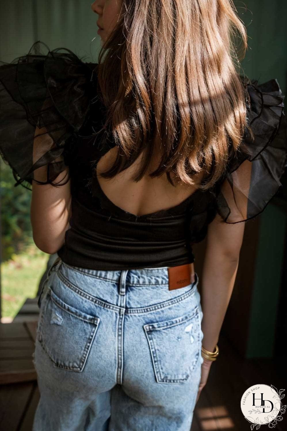simple round neck pleated short sleeve t shirt circular cap drop shoulder scoop jewel closed