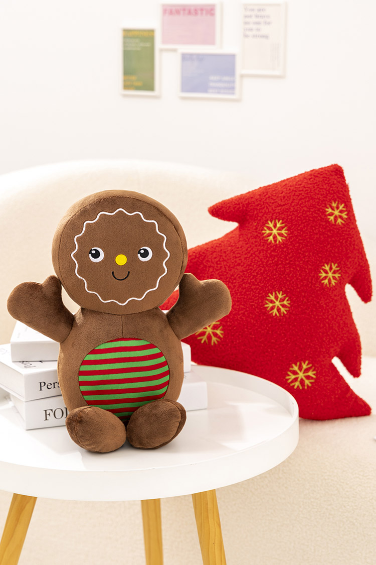 Tegooe Gingerbread Man Plush Cushion - Stuffed Christmas Decor Kids Toy