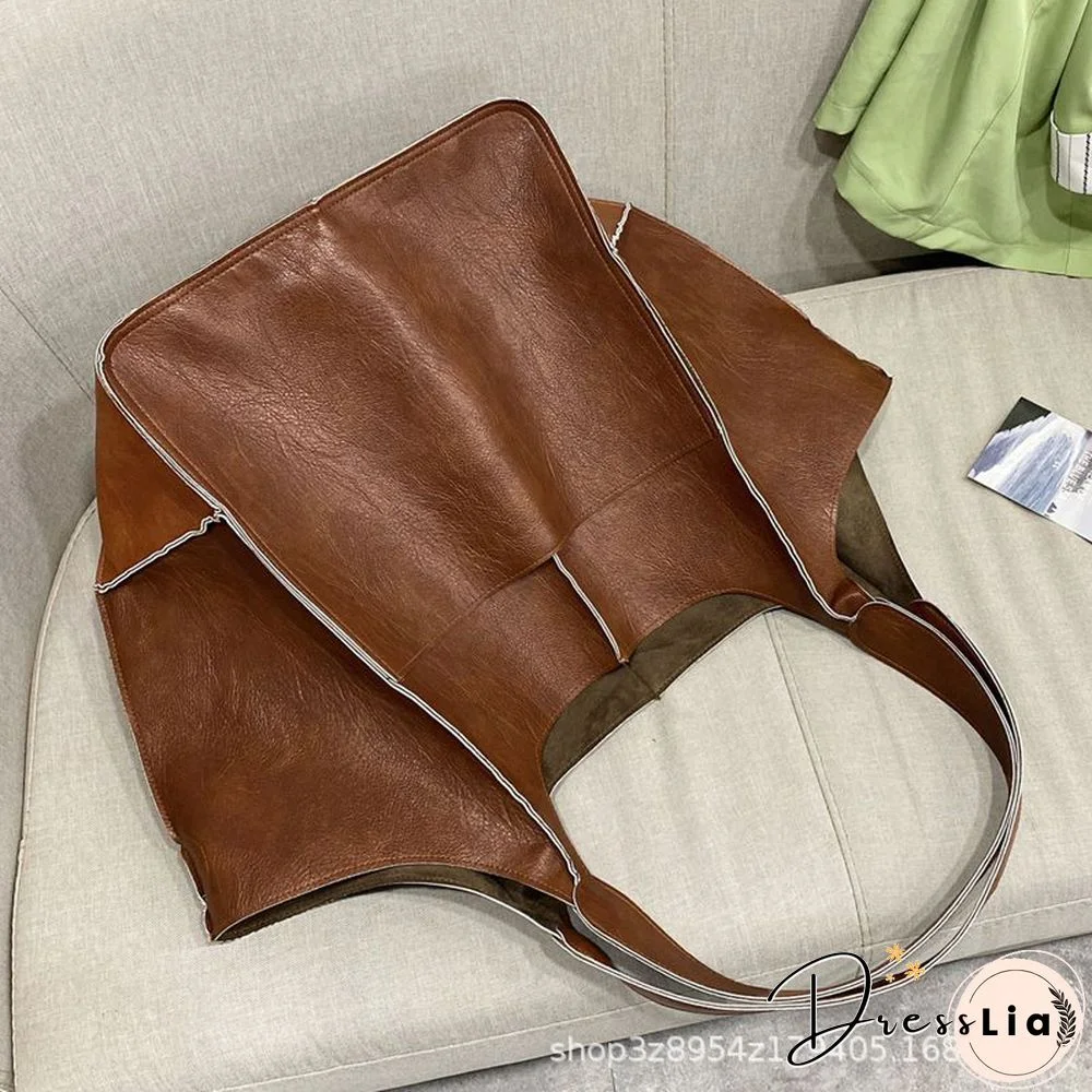 Brown Leather Womens Tote Bags School Handbags