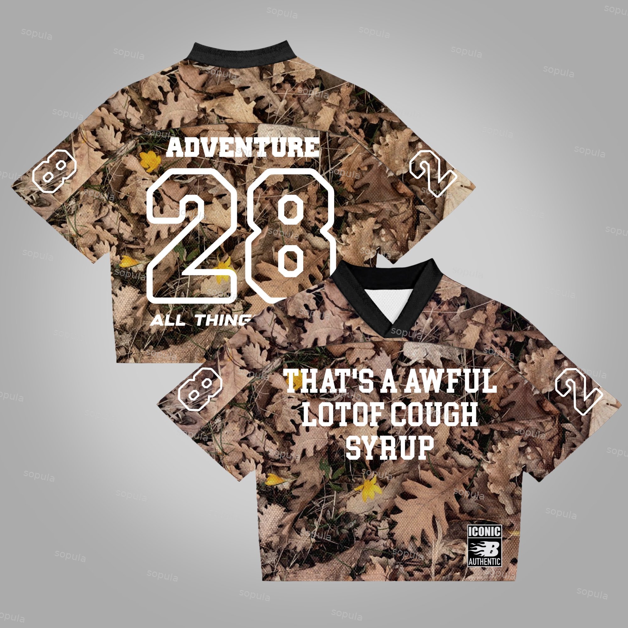 Sopula That's Awful Lot Of Cough Syrup Camo Print Blokette Blokecore T-Shirt