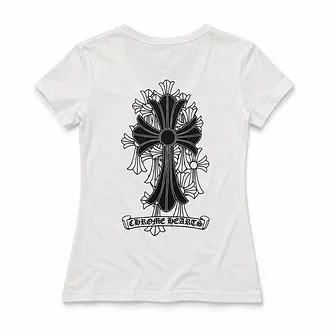 クロムハーツ Vネックプリント半袖Tシャツ レディース フィット