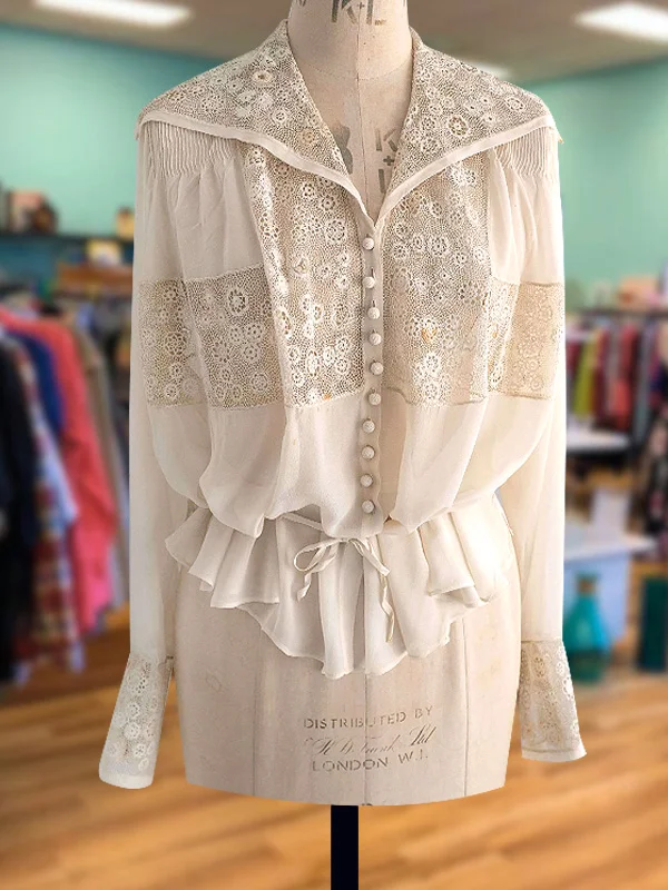 Casual Holiday Lace Patchwork Waist Top