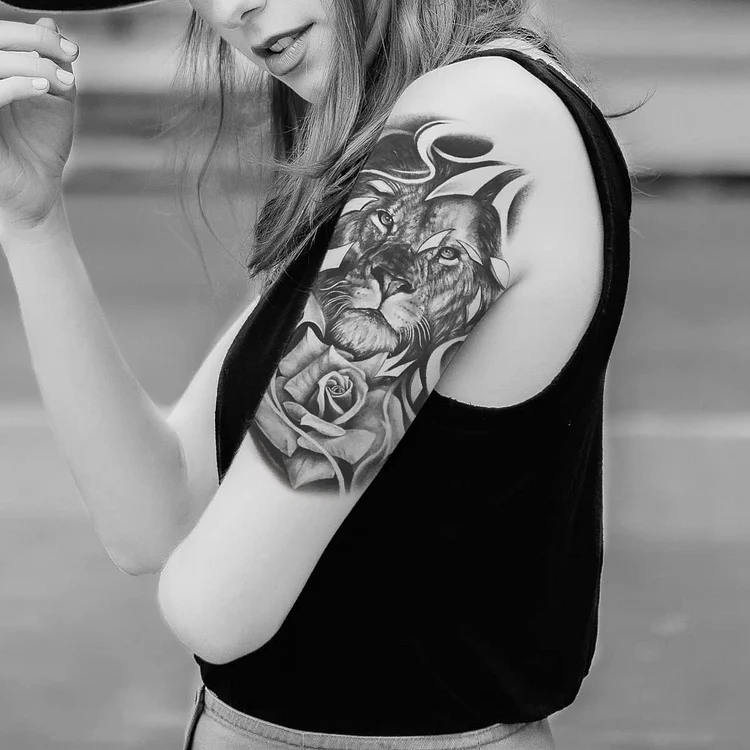 15 Best Lion Tattoo Designs For Women | Flower tattoo shoulder, Tattoos for  women flowers, Lion tattoo design
