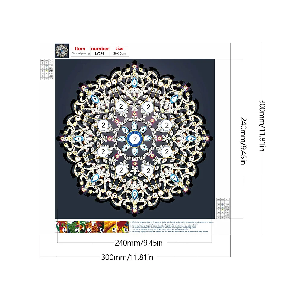 Diamond Painting - Partial Special Shaped Drill - Mandala(Canvas|30*30cm)