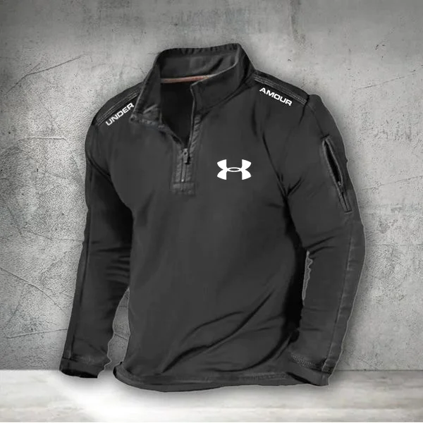 2025 Men's Outdoor Sports Fashion Half Zip Stand Collar Long Sleeve Sweatshirt