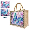 DIY Diamond Painting Linen Waterproof Handbag Shopping Storage Bag Totes Kit(with 2pcs diamond painting)