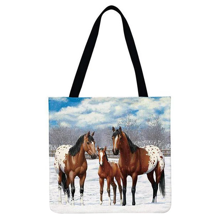 Modern Animal Running Horse - Linen Tote Bag