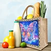 DIY Diamond Painting Linen Waterproof Handbag Shopping Storage Bag Totes Kit(with 2pcs diamond painting)