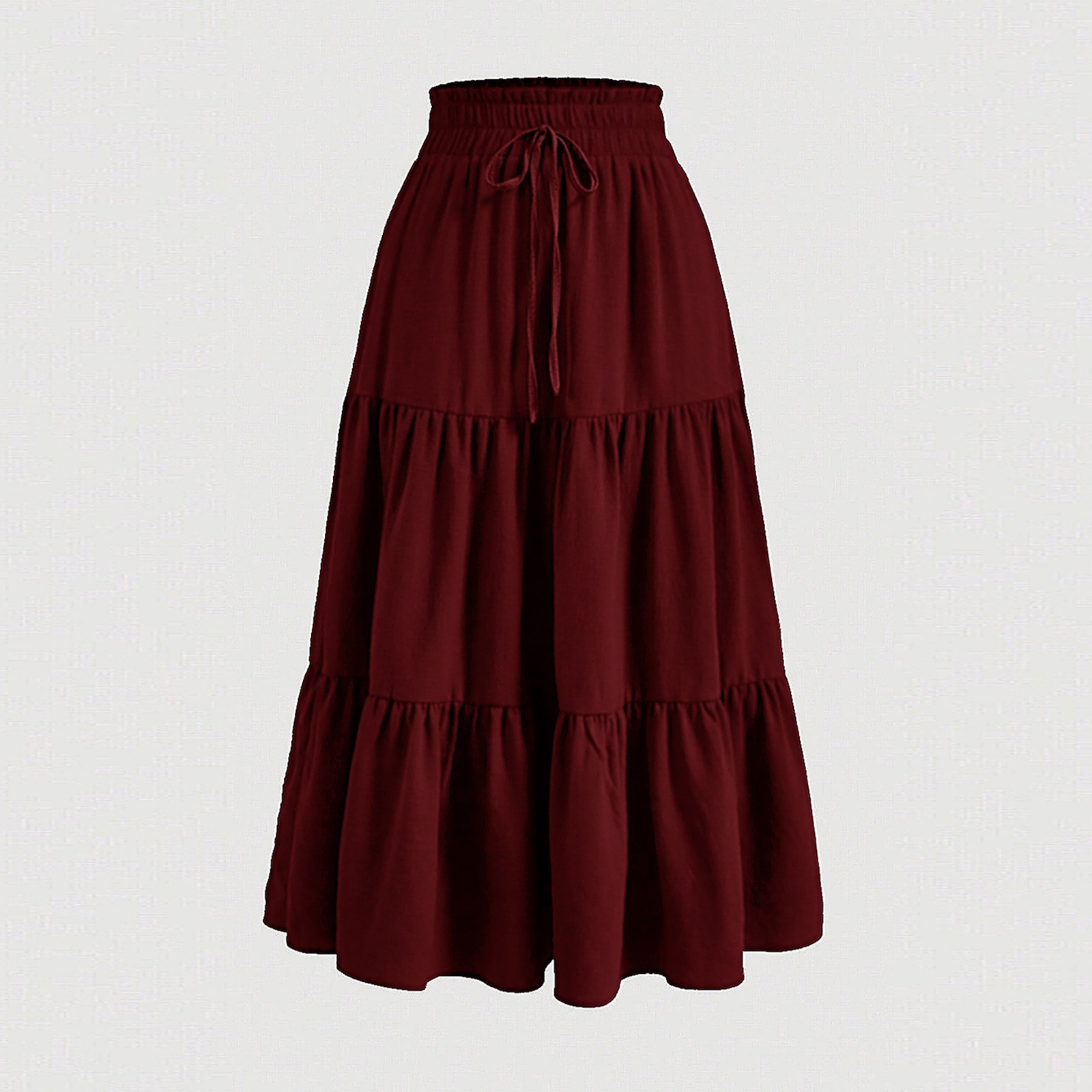 Fashion Solid Women Skirts Elegant Harajuku Saia Casual Floral Loose Long Skirt 