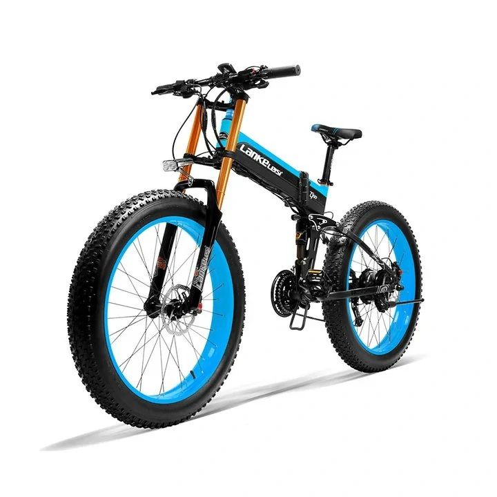 LANKELEISI T750 Plus Big front fork Electric Bike 26*4.0 Inch Fat Tire 1000W Motor 40Km/h Max Speed 48V 17.5Ah Battery 100KM Range Shimano 27-Speed 180KG Max Load
