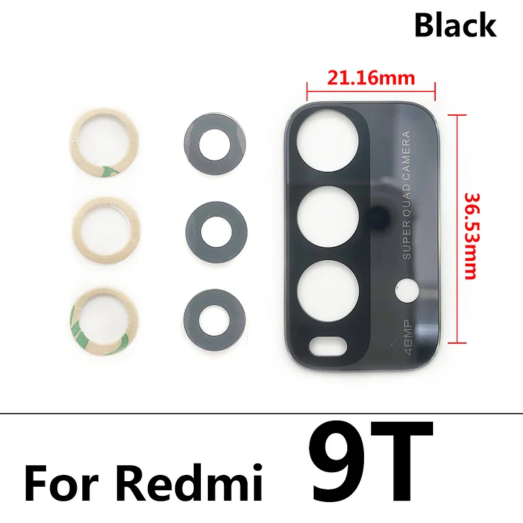 New Camera Glass Lens Back Rear Camera Glass Lens with Glue For Xiaomi Redmi 9T Replacement Repair Spare Parts