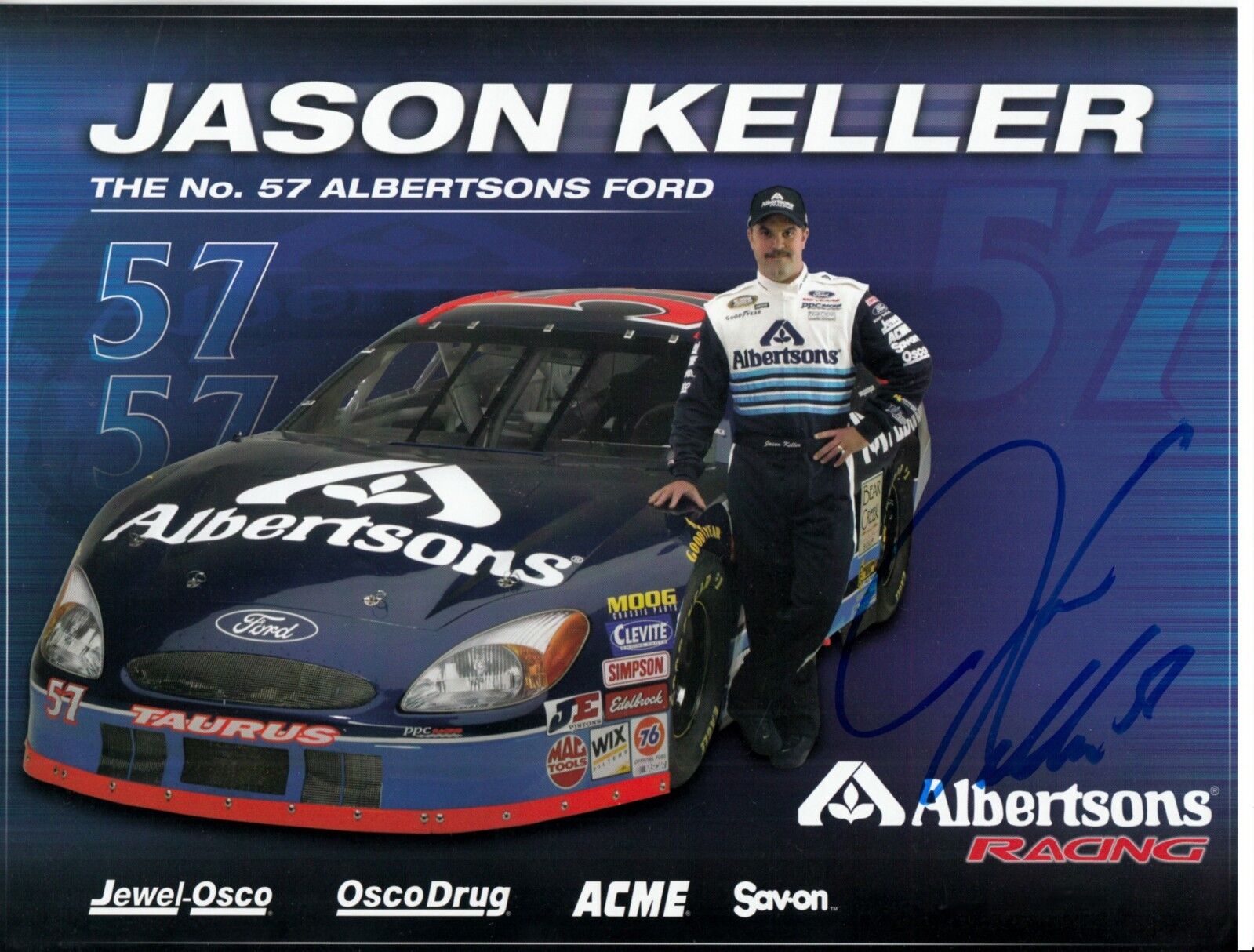 JASON KELLER hand-signed NASCAR RACING TEAM 8x10 color closeup w/ UACC RD COA