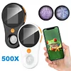 500X Handheld Digital Microscope 2 MP Electronic Coin Magnifier with 8 LED Light