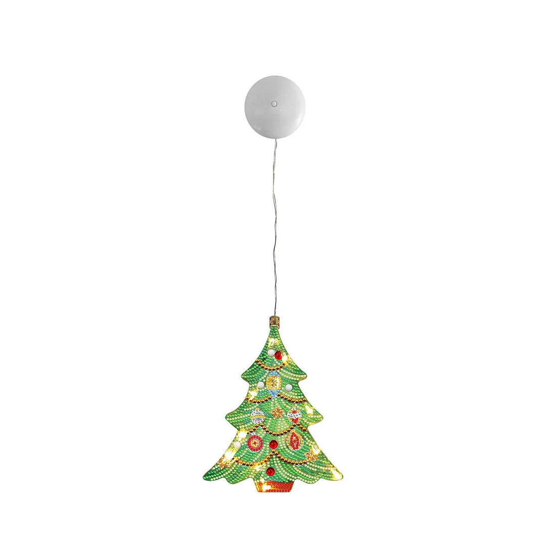 5D Christmas Diamond Painting Hanging Light Festive Rhinestone Lamp Pendant