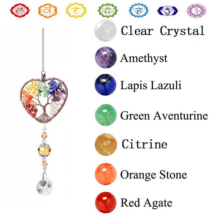 Chakra Stones Tree Of Life Wall Hanging Orgone Energy Home Decoration