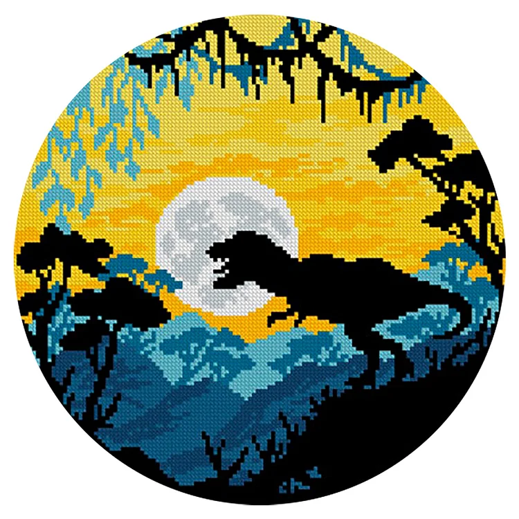 『YiShu』Dinosaur - 11CT Stamped Cross Stitch(40*40cm)